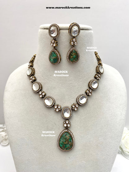 Sanjida Tyani inspired Victorian Kundan Statement Necklace set