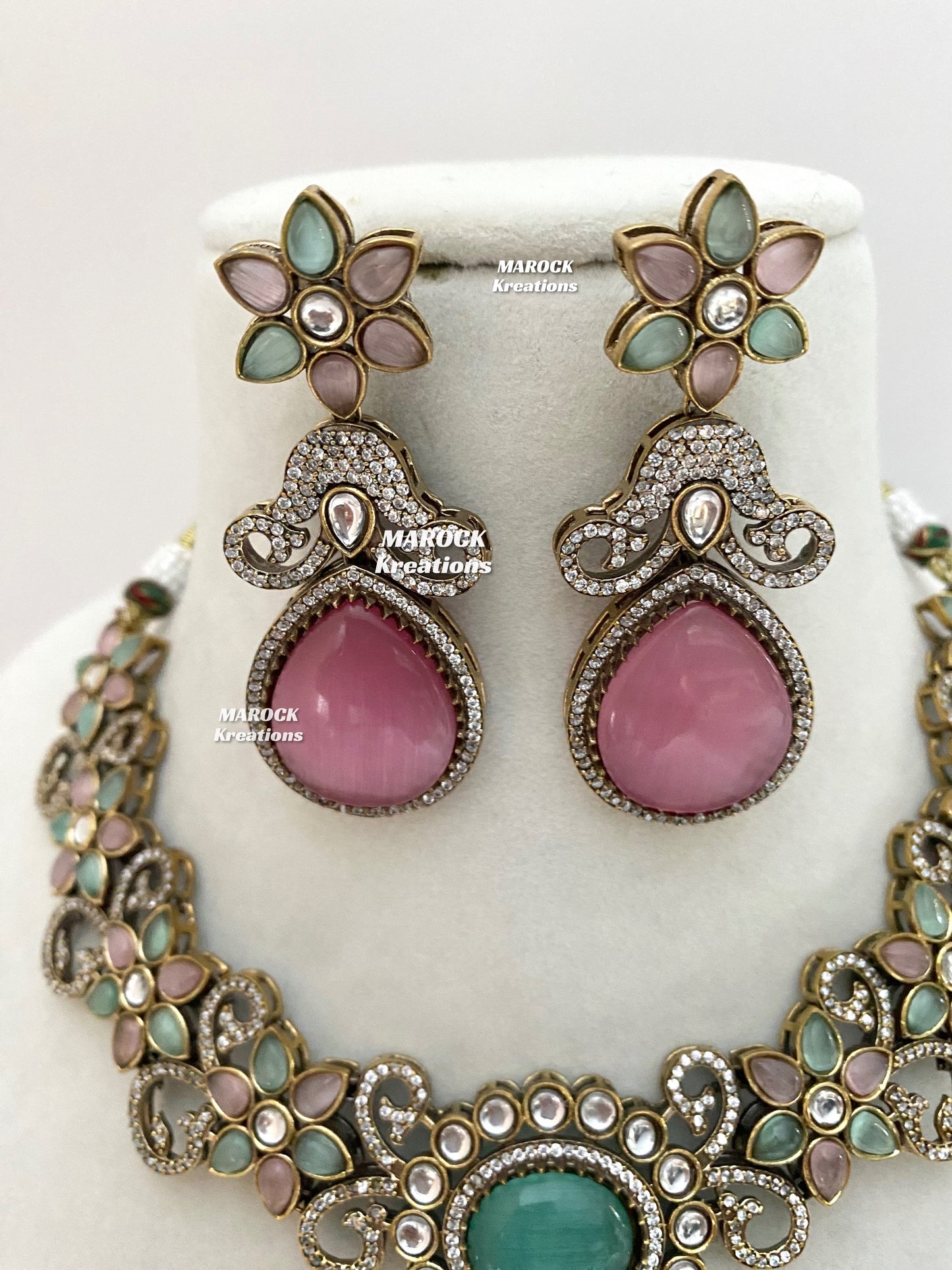 Freya Sabyasachi inspired Premium Quality Moissanite Kundan Necklace set
