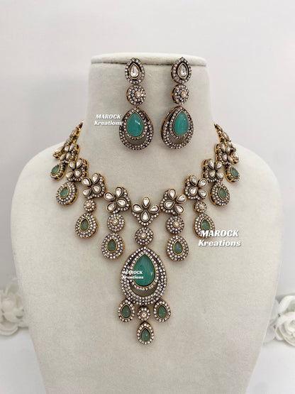 Sanjna Victorian Kundan Statement Necklace set