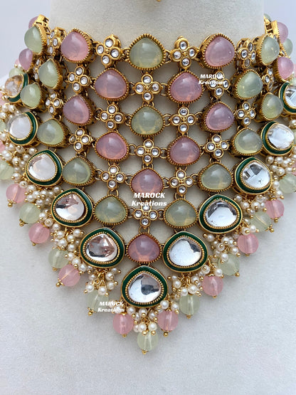 Connie Premium Quality Statement Kundan Necklace/Bridal set