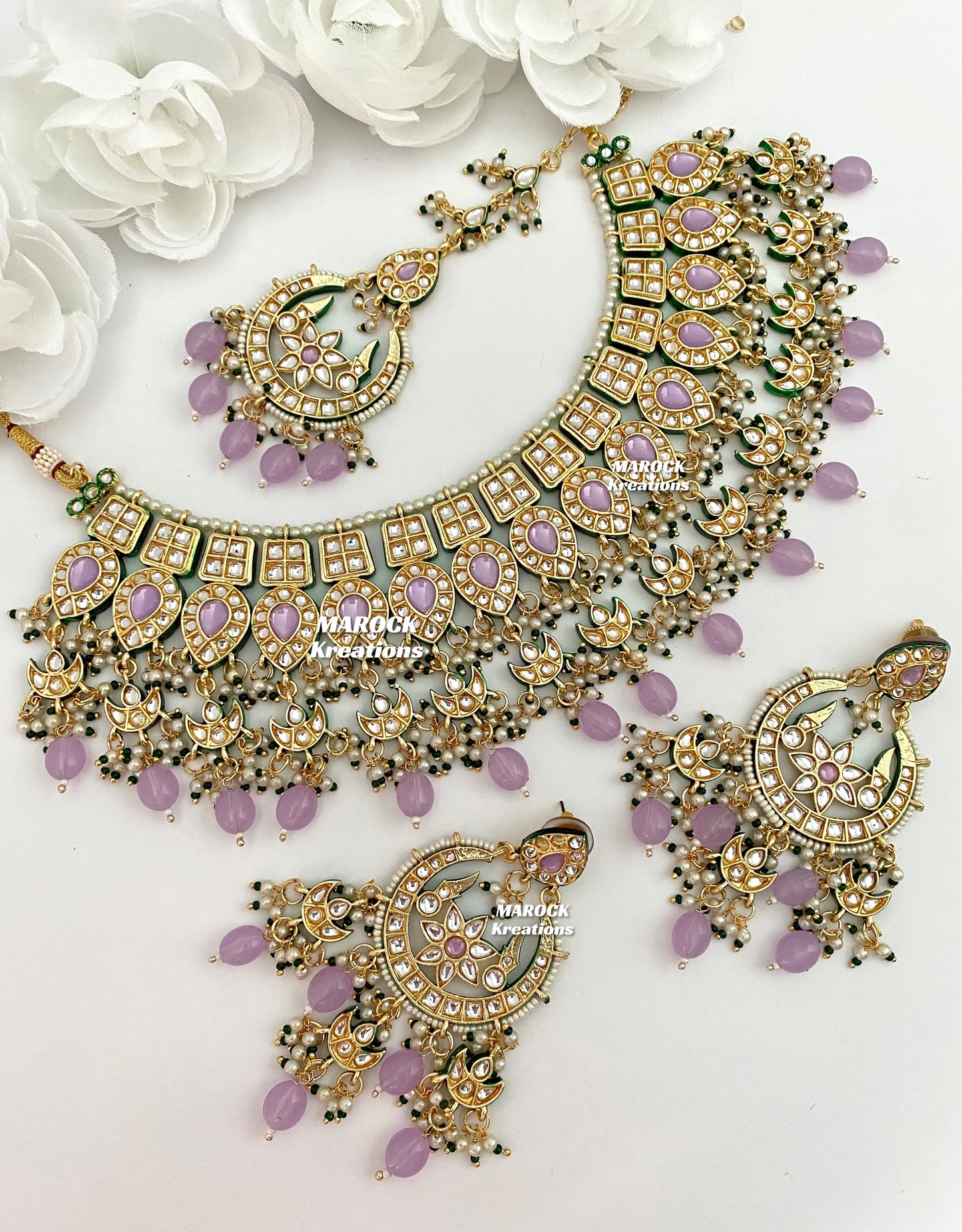 Premium Quality Thappa Kundan Statement Necklace set