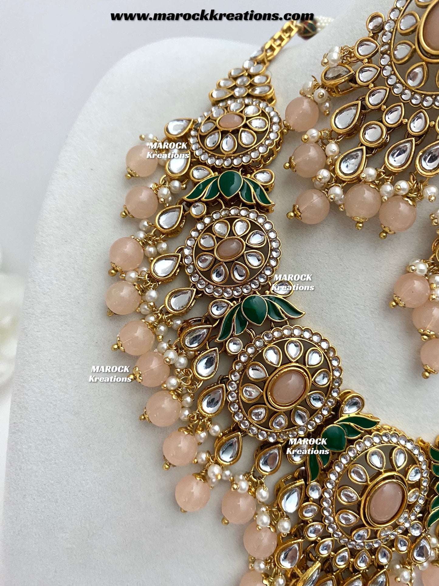 Iqra Premium Quality Kundan Meenakari Statement Necklace set