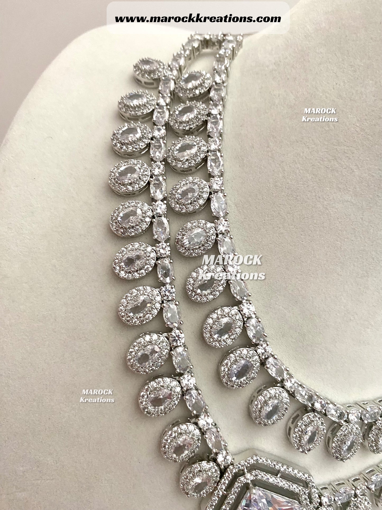 Clara American Diamond Double Layer Necklace set