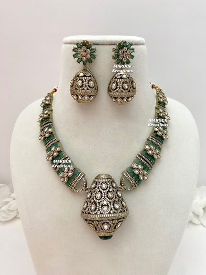 Nargis Moissanite Kundan exclusive Necklace set