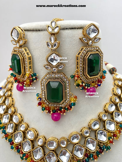 Shabnam Premium Quality Kundan Statement Necklace set