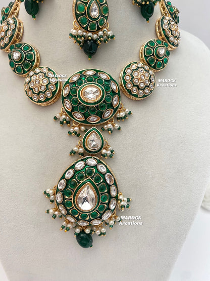 Tania Premium Quality uncut Kundan Statement Necklace set