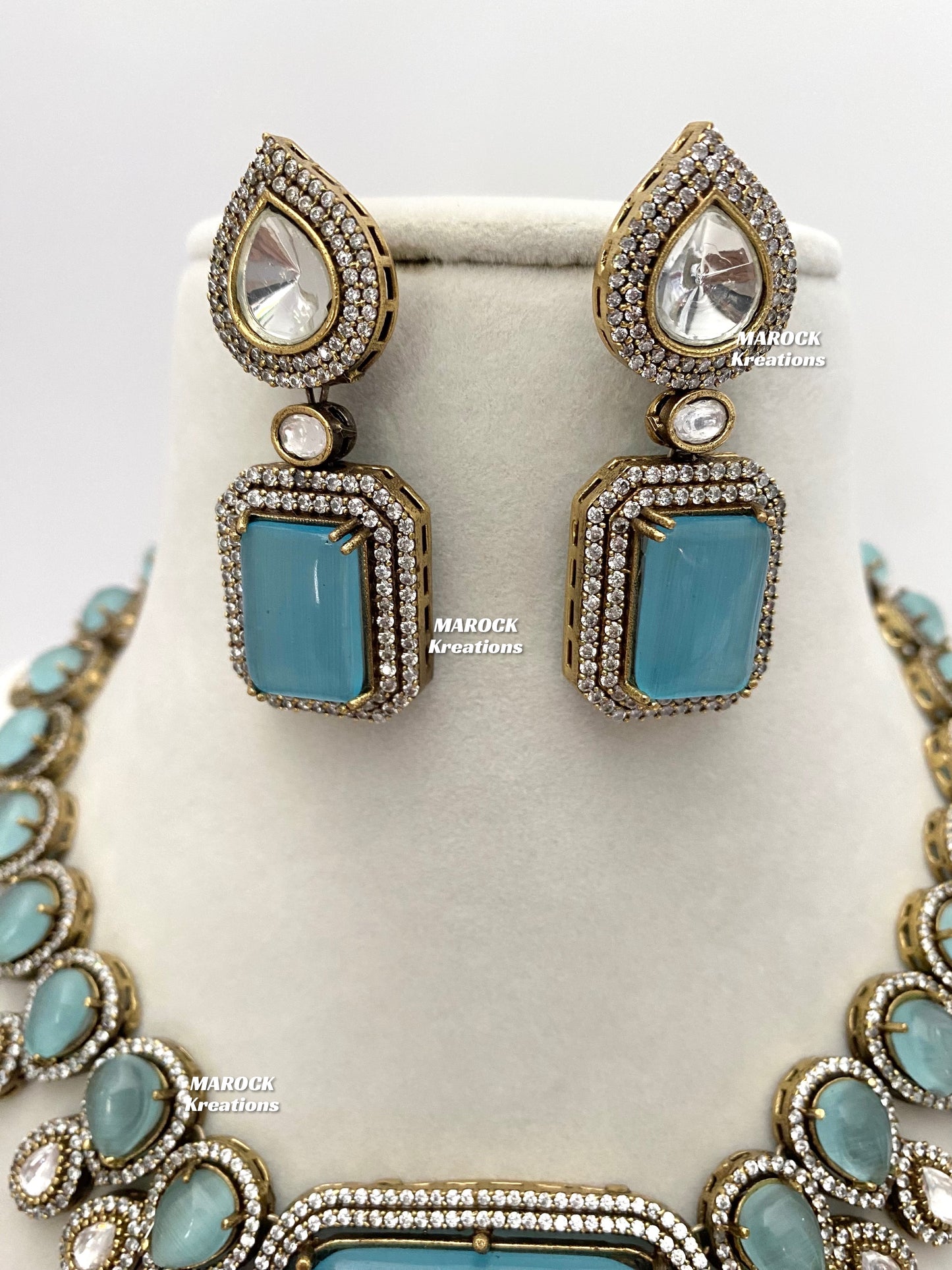 Farzana Moissanite Kundan Victorian exclusive Necklace set