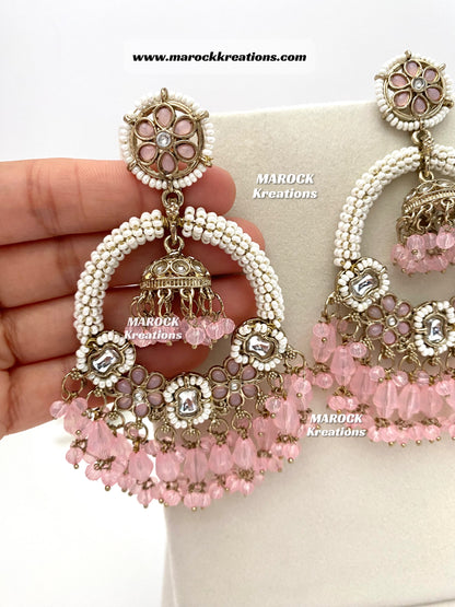 Bollywood style Kundan Statement Earrings