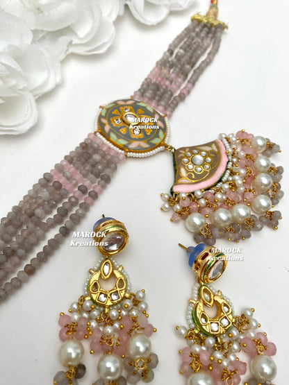 Mannat Kundan Meenakari Statement Choker set