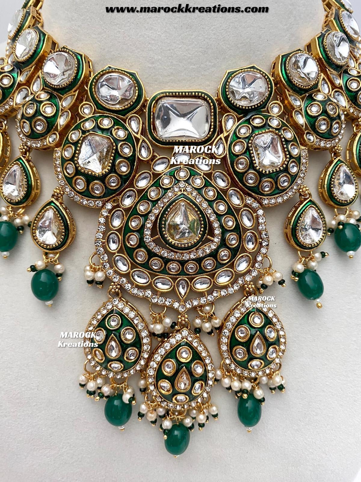 Sanuja Kundan Meenakari Statement Necklace set/Bridal set