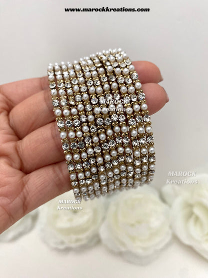 Kimmi Pearl and stones Bangles (Set of 12)