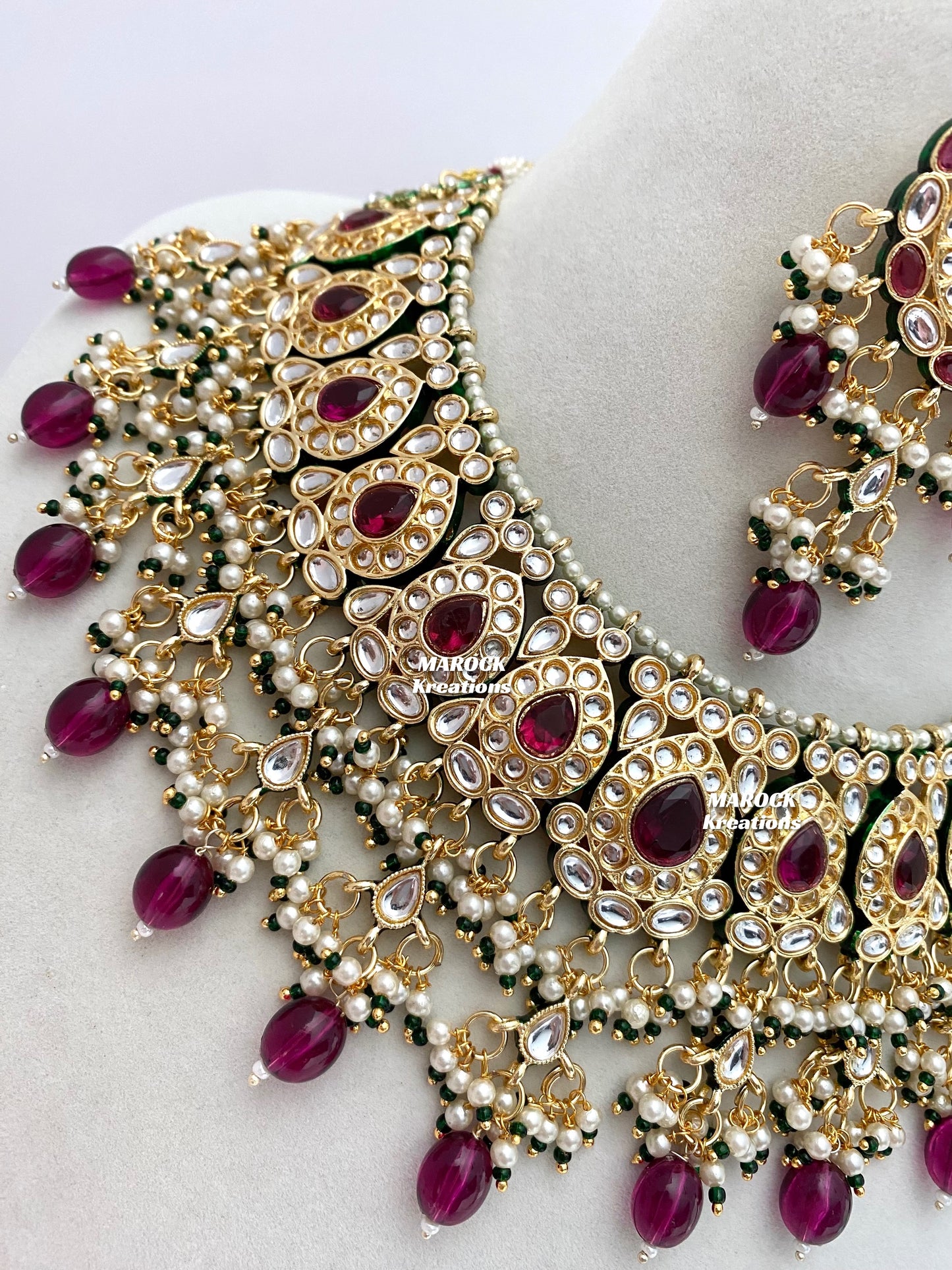 Premium Quality Thappa Kundan Statement Necklace set