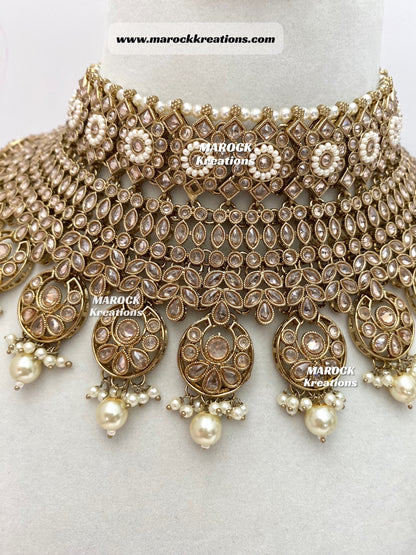 Antique Gold Polki Necklace set/Bridal set