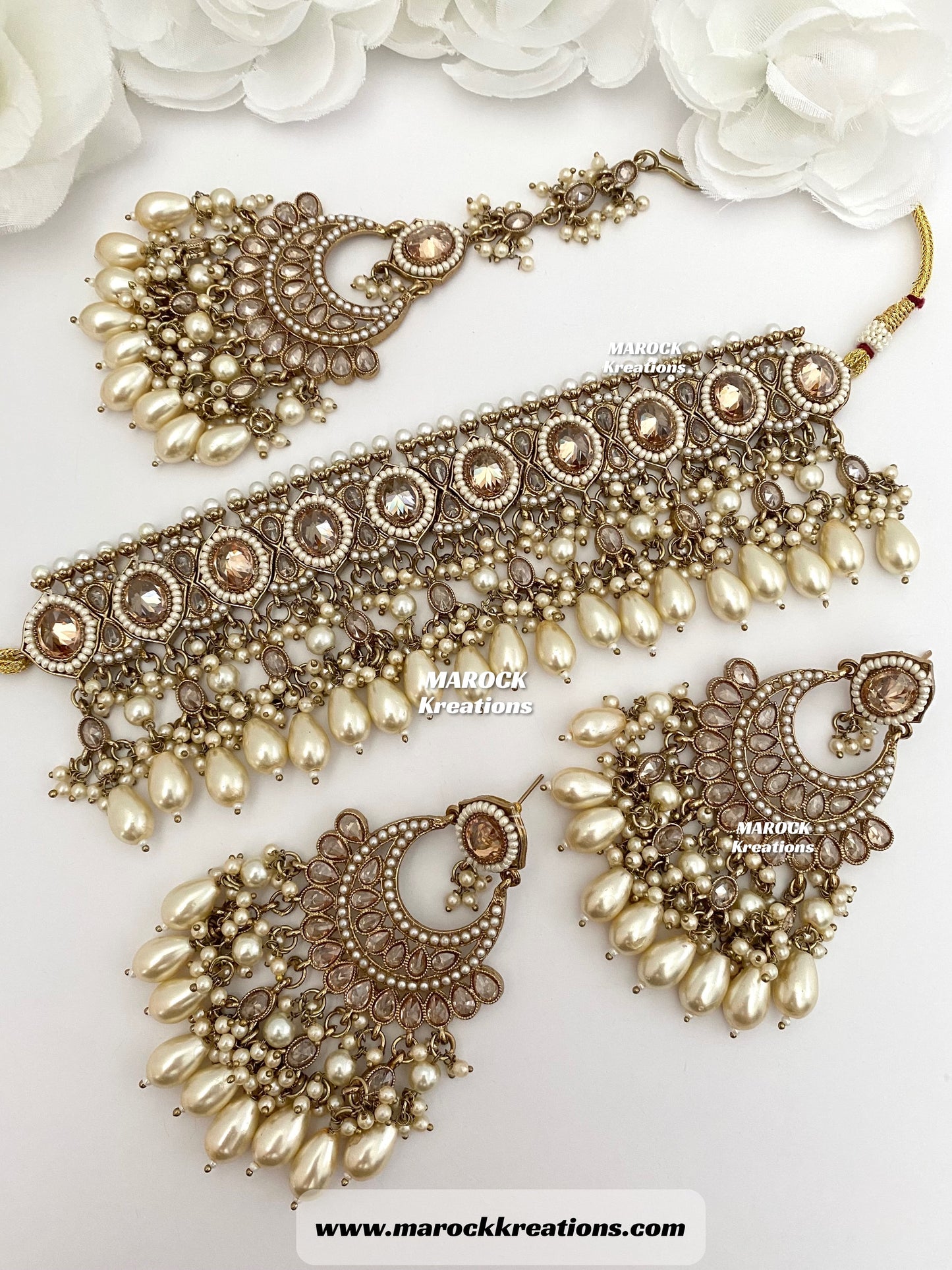 Sabyasachi inspired Antique Gold Polki statement choker sets