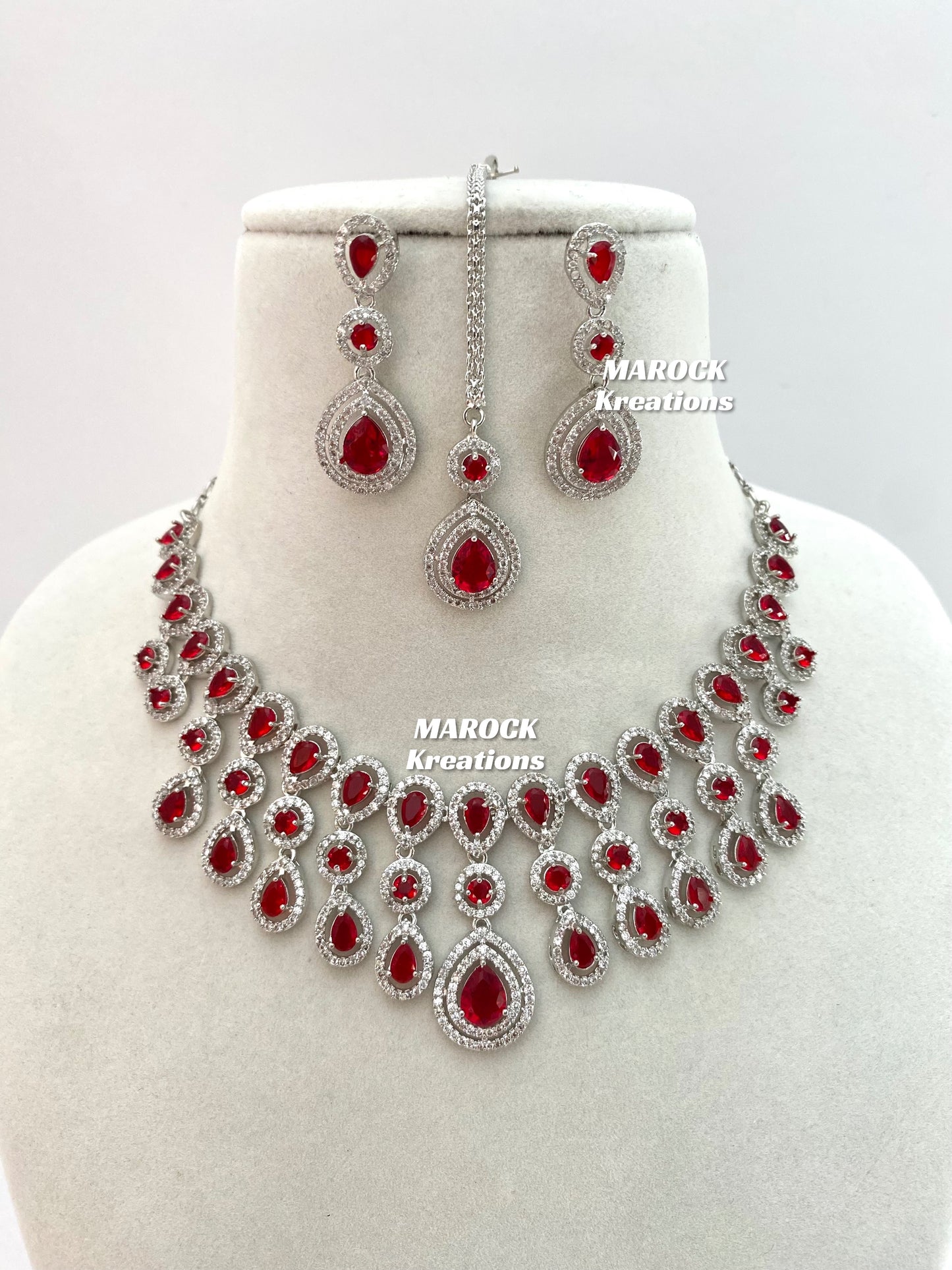 Silver American Diamond Necklace set