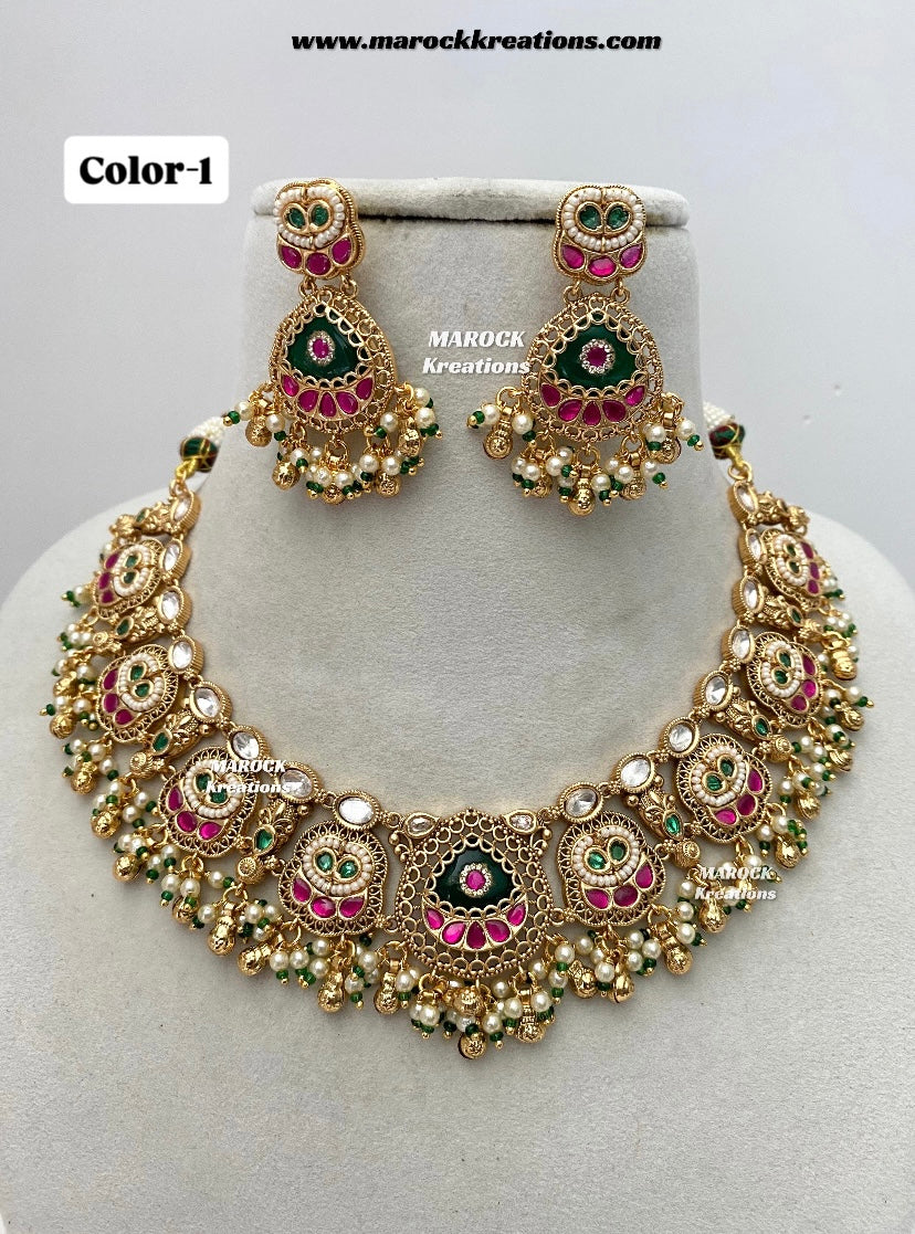 Rupal Premium Quality exclusive Gold Plated heritage necklace set