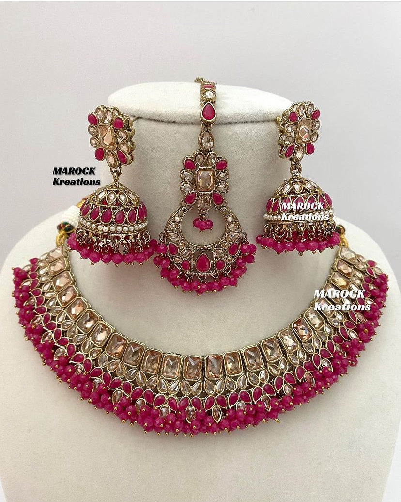 Antique Gold Polki Necklace set