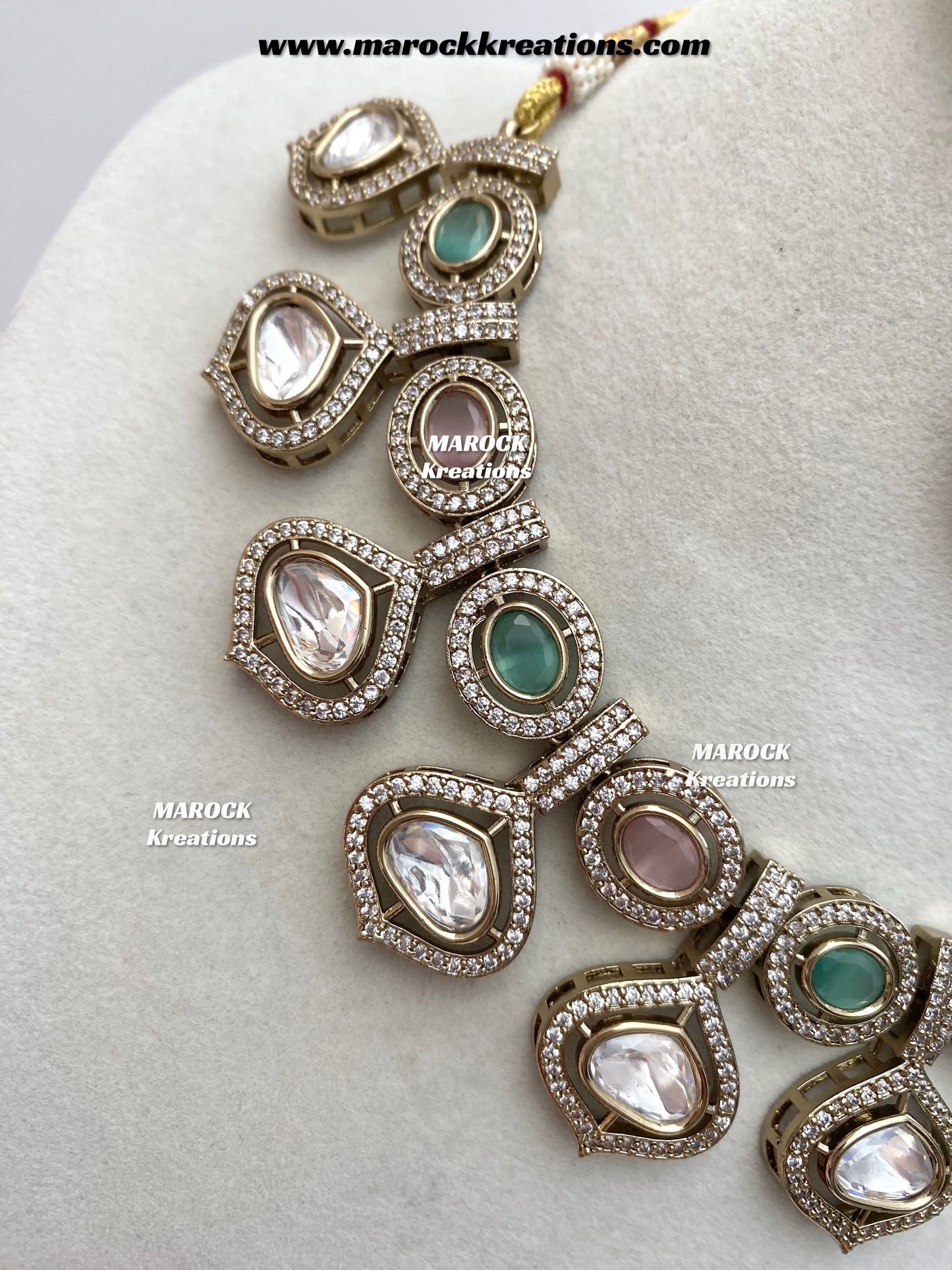 Gunjan Premium Quality Moissanite Kundan Necklace set