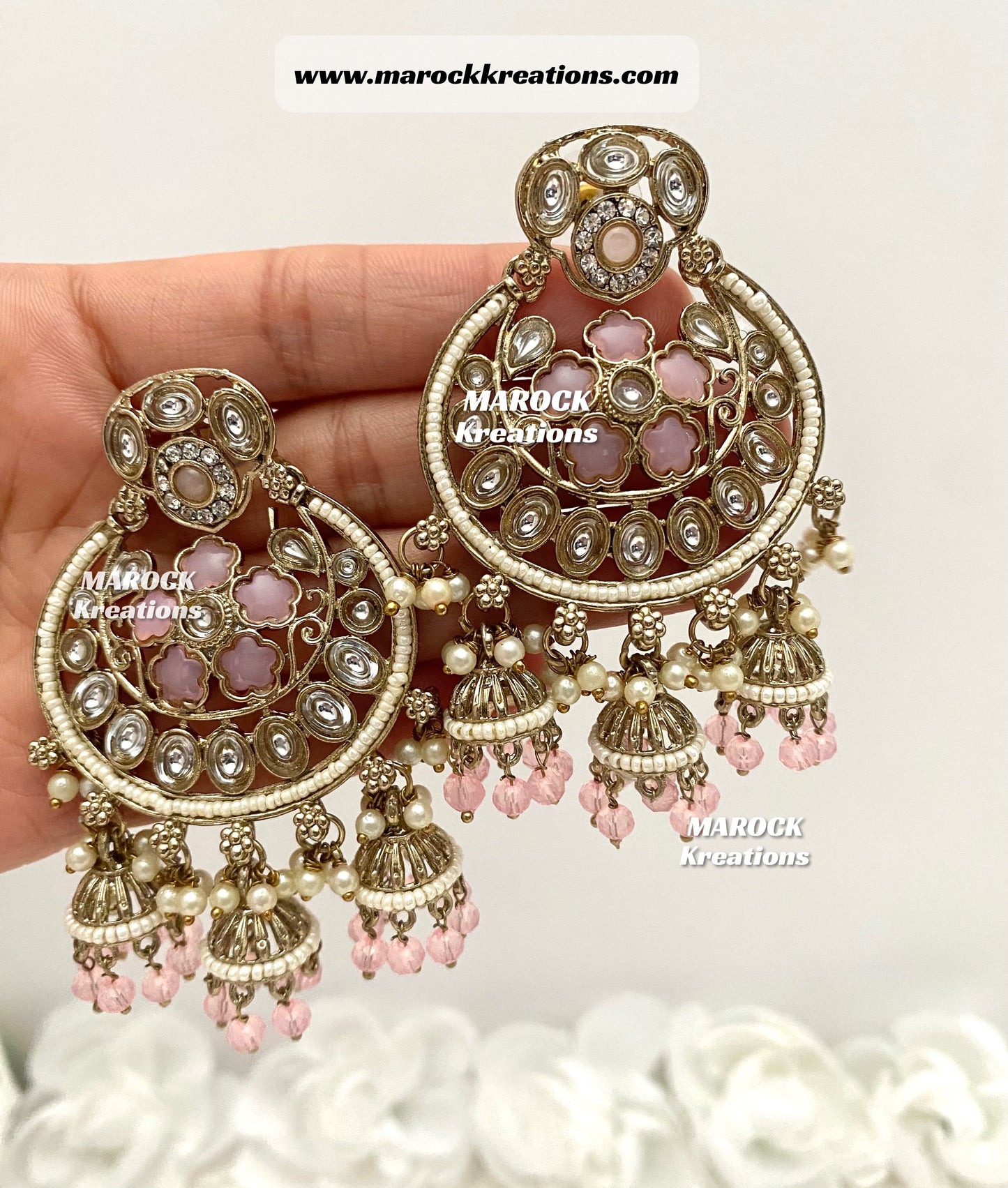 Bollywood style Kundan Statement Earrings