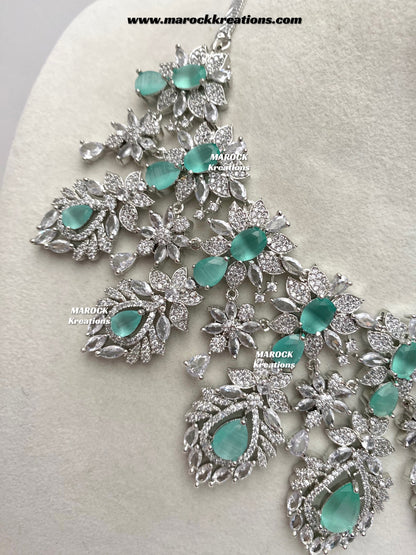 Austin Silver American Diamond Necklace set