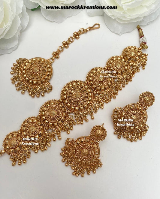 Ayesha Premium Quality Gold Plated statement choker set