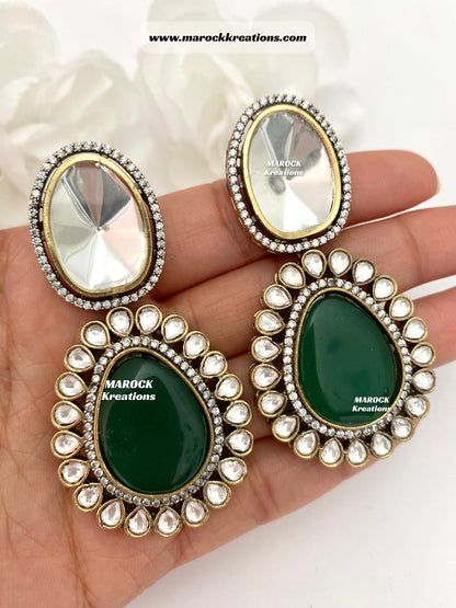 Premium Quality uncut Kundan Moissanite Necklace set