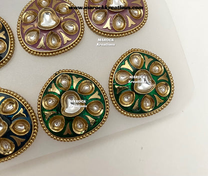 Natashi Meenakari Kundan Studs/Earrings