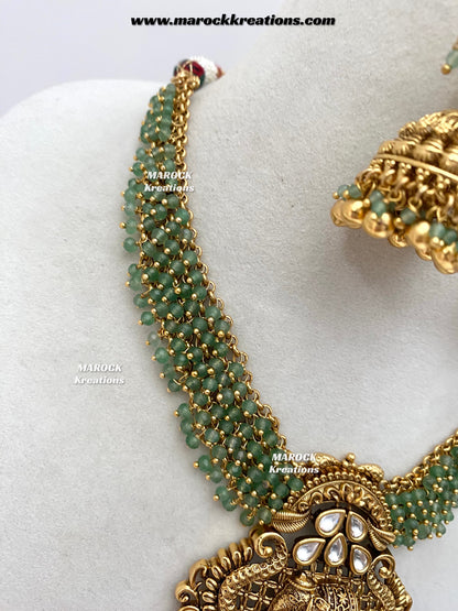 Sahana Premium Quality Gold Plated Rajwadi necklace set