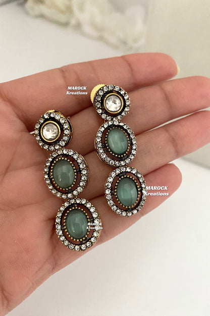 Sheenam Victorian Kundan Double layer Necklace set