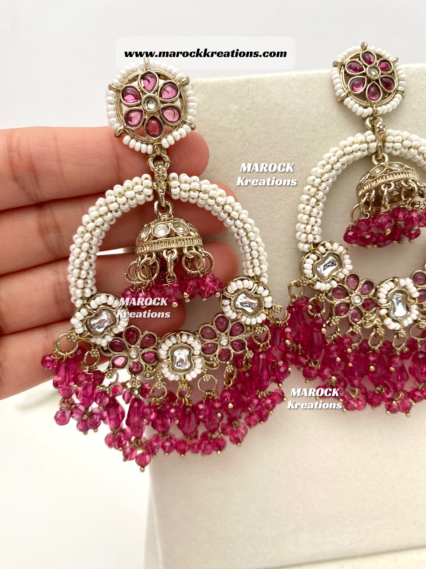 Bollywood style Kundan Statement Earrings