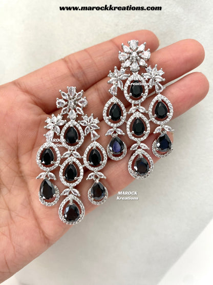 Kristi Silver American Diamond Necklace set