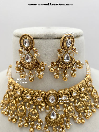Sugandha Premium Quality Gold Plated Rajwadi choker set