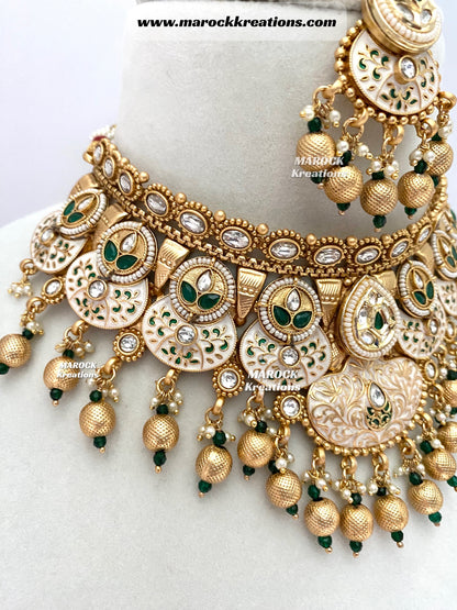 Zara Premium Quality Gold plated Kundan Necklace set