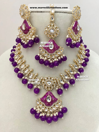 Myra Kundan Meenakari Necklace/Choker set