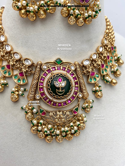 Premium Quality exclusive Gold Plated heritage necklace set