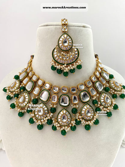 Trendy Uncut Kundan Statement Necklace set/Bridal set