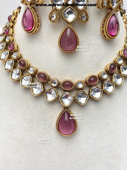 Romana Premium Quality Kundan Statement Necklace set