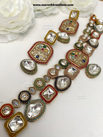Anju Premium Quality Kundan statement choker set