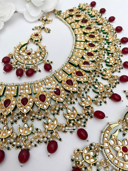 Premium Quality Thappa Kundan Statement Necklace set