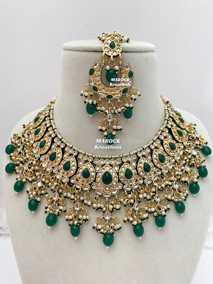 Premium Quality Thappa Kundan Statement Necklace set