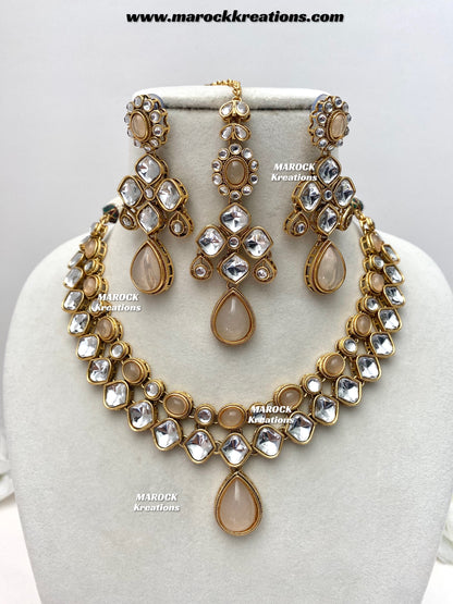 Romana Premium Quality Kundan Statement Necklace set