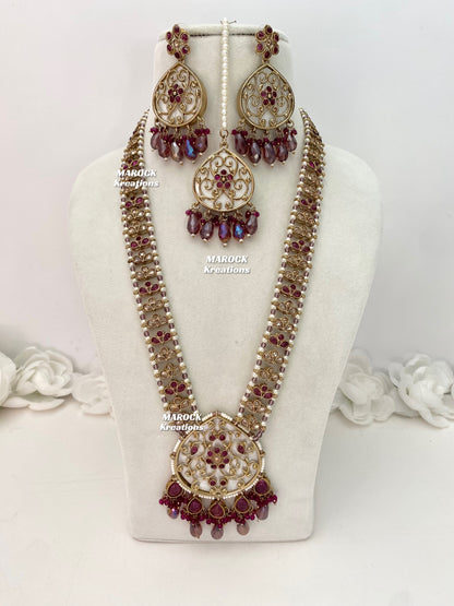 Monica Polki MOP Rani Haar/Long Necklace set