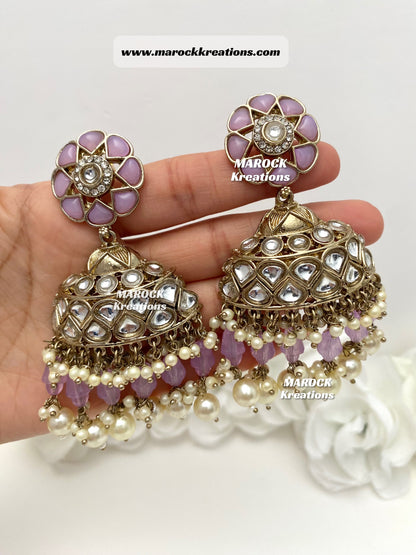 Bollywood style Kundan Statement Earrings