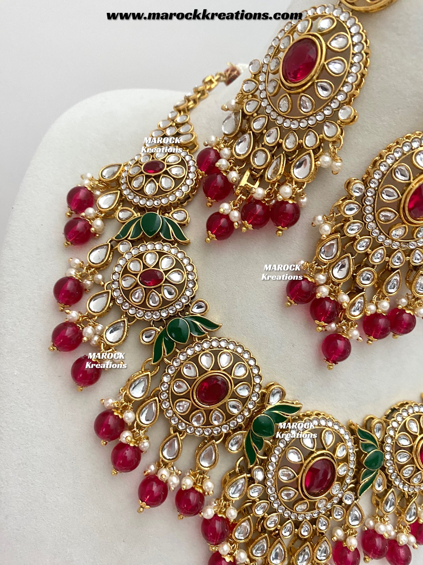 Iqra Premium Quality Kundan Meenakari Statement Necklace set