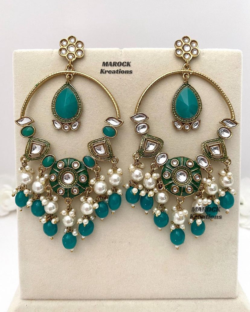 Bollywood style premium quality Kundan Statement Earrings