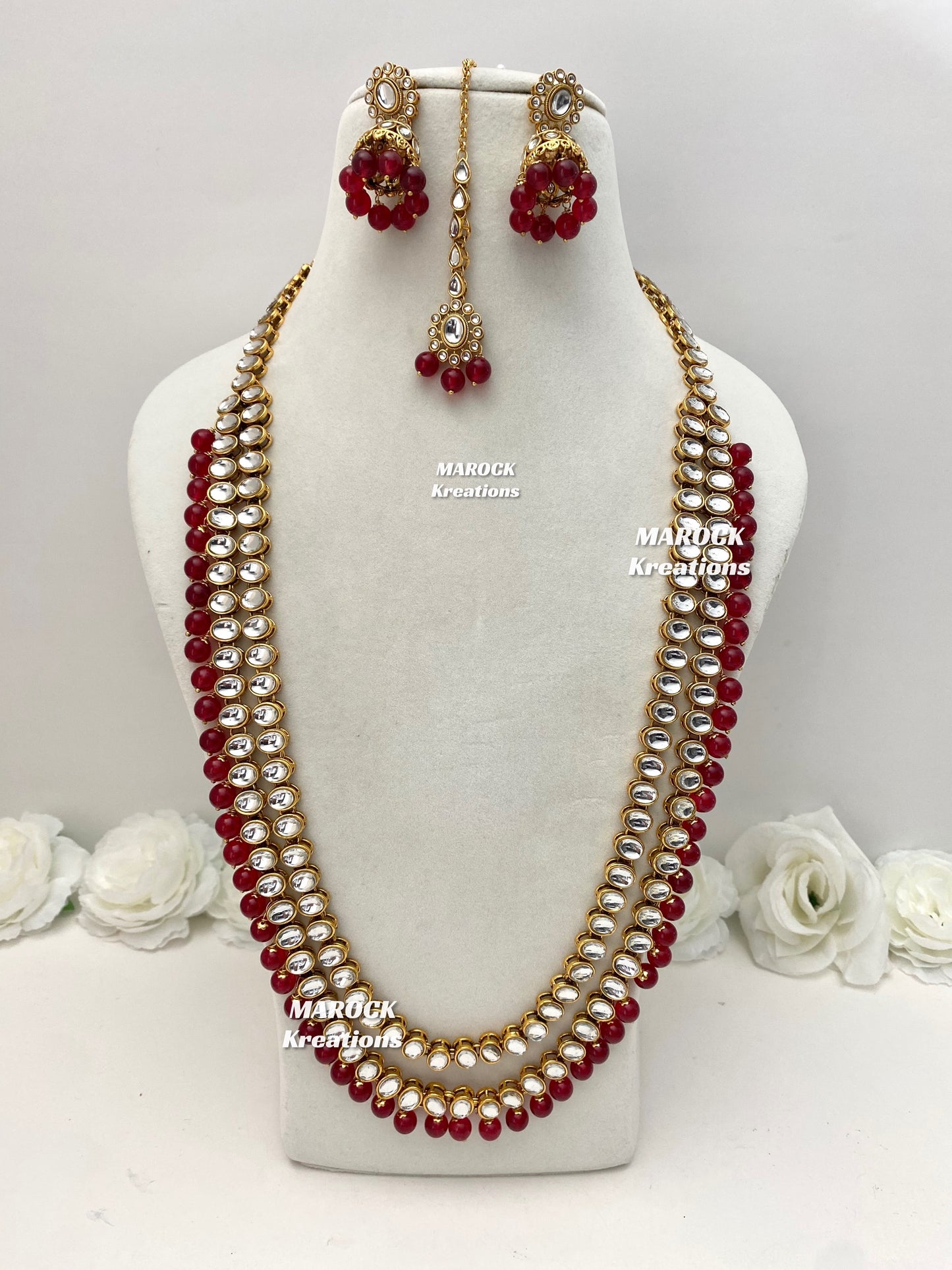 Saroj Premium Quality Kundan Rani haar set