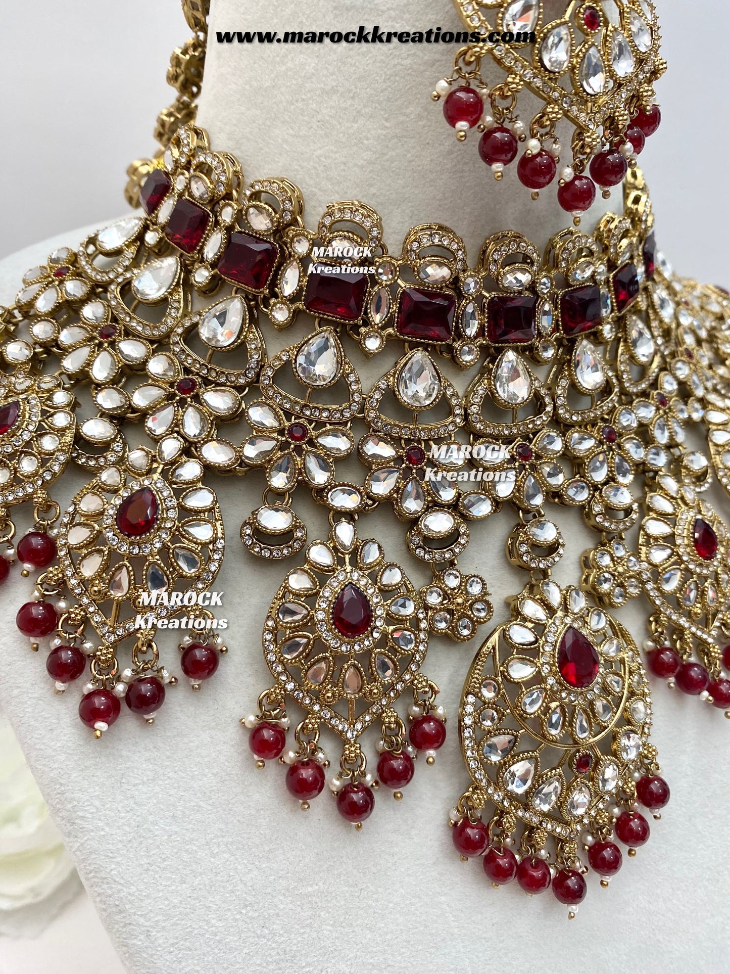 Shinal Uncut Polki Statement Necklace set/Bridal set