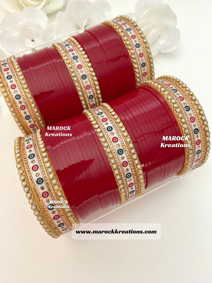 Traditional Maroon/Dark Red Bridal Choora/Bridal Bangles