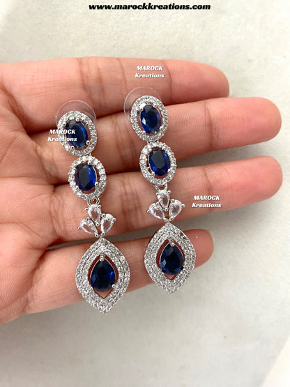 Samiha Silver American Diamond Necklace set