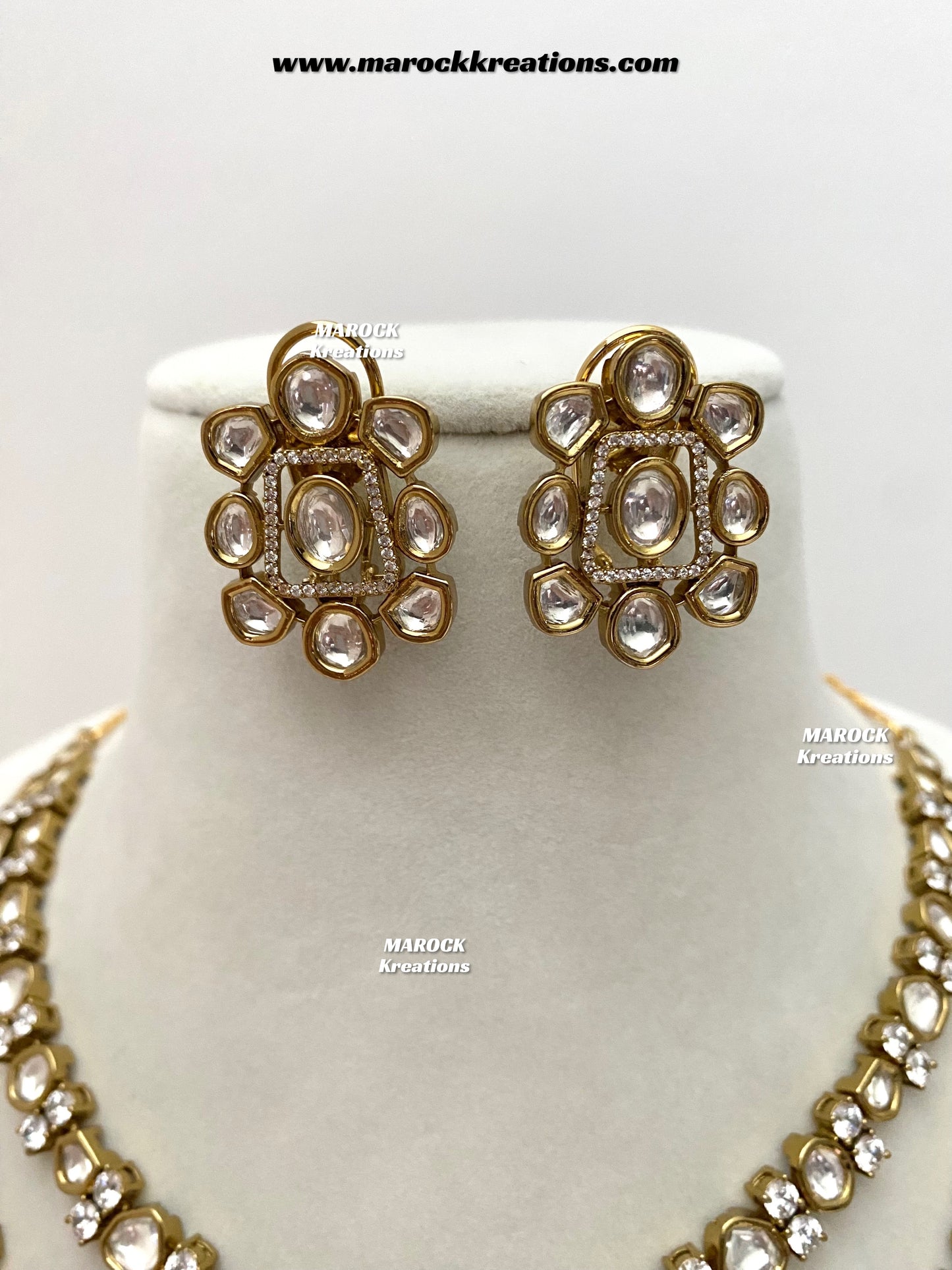 Prachi Tyani inspired Premium Quality Antique Gold double layer Kundan Necklace set